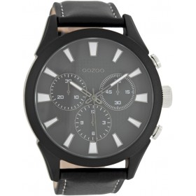 OOZOO Timepieces 48mm Black Leather Strap C7474